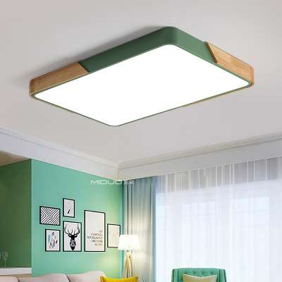 Modern elegant high quality Surface Mounted led Dimming wood edge ceiling light for living room